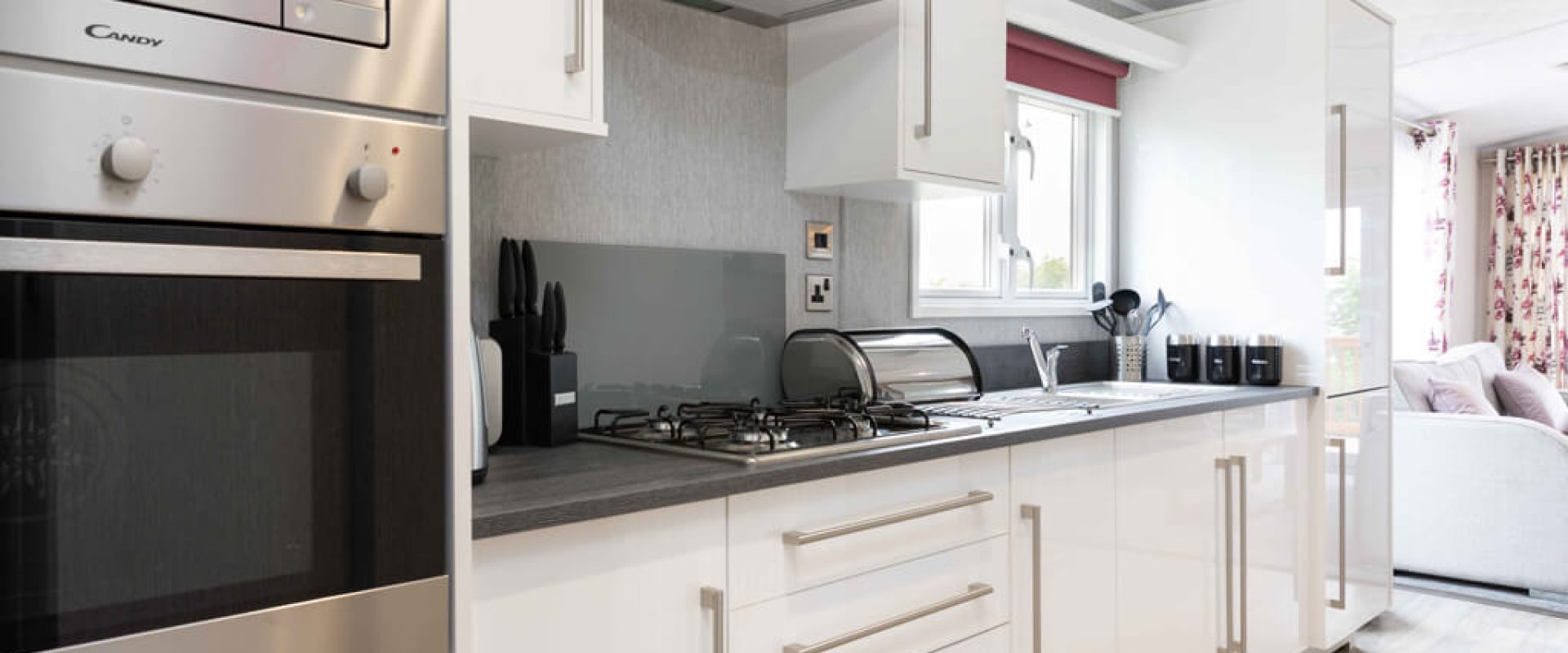 Oakcliff's Osprey Premier Mini Lodge modern kitchen