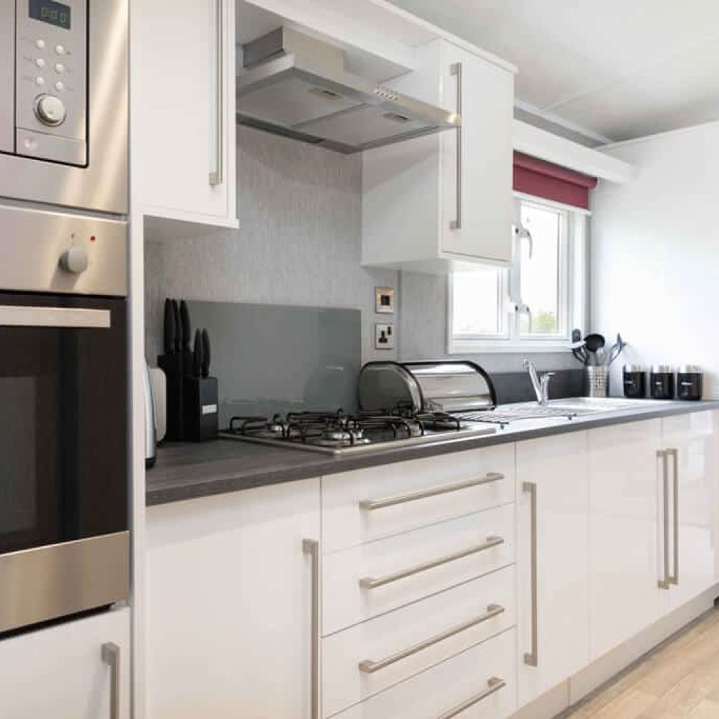 Oakcliff's Osprey Premier Mini Lodge modern kitchen